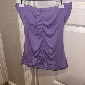 lavender tube top with cinching down the middle